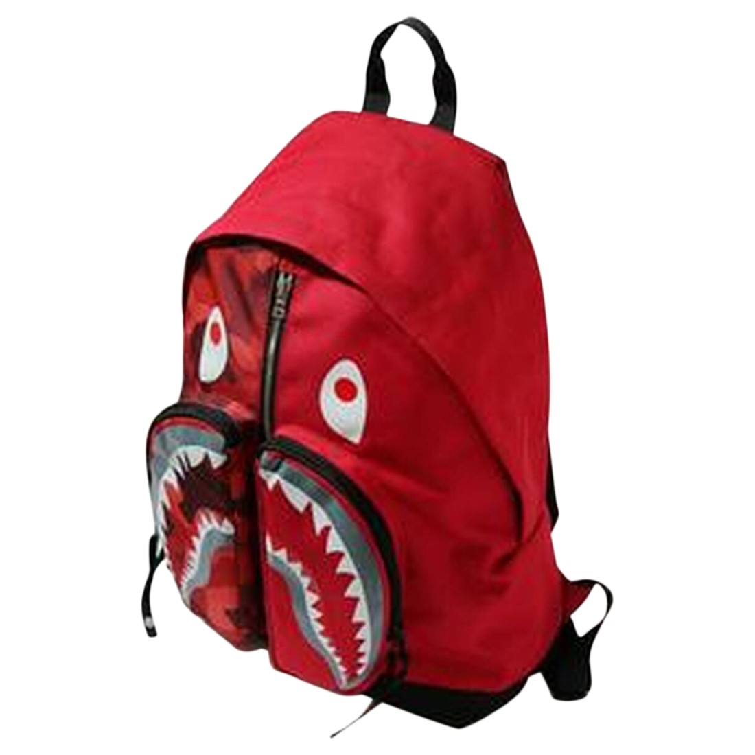 A Bathing Ape Color Camo Shark Day Pack red