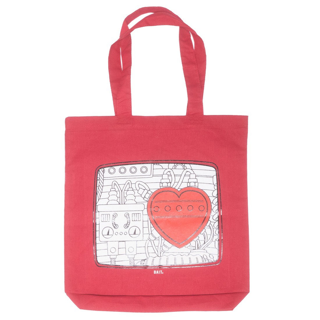 bait x astro boy heart tote bag red