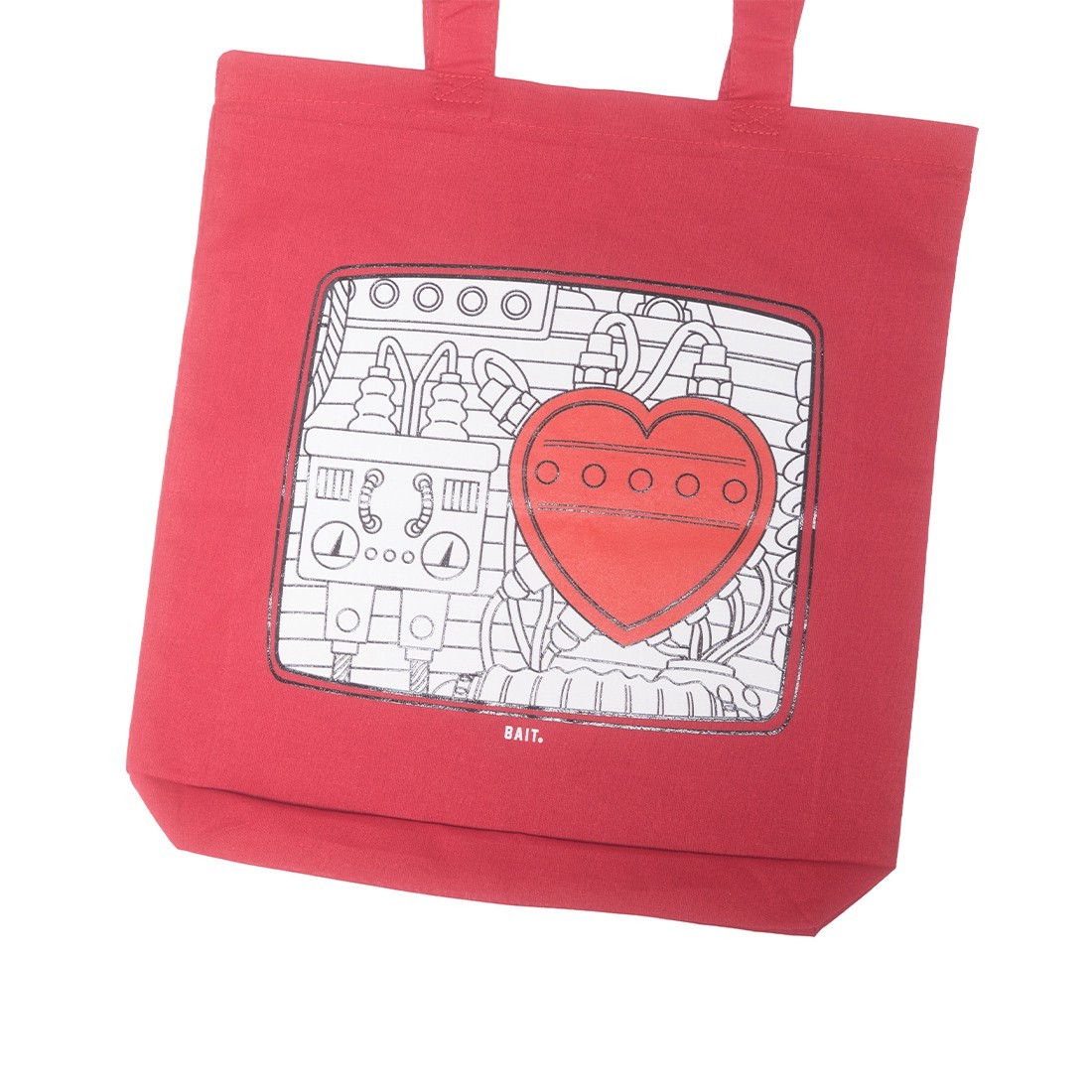 bait x astro boy heart tote bag red