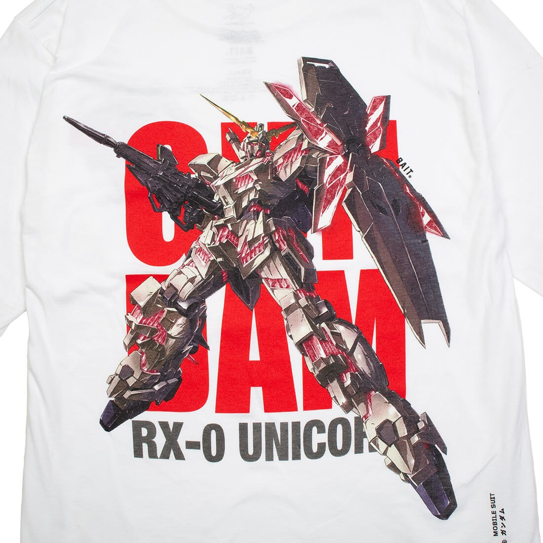 BAIT x Gundam Universe Men Unicorn Gundam Long Sleeve Tee white