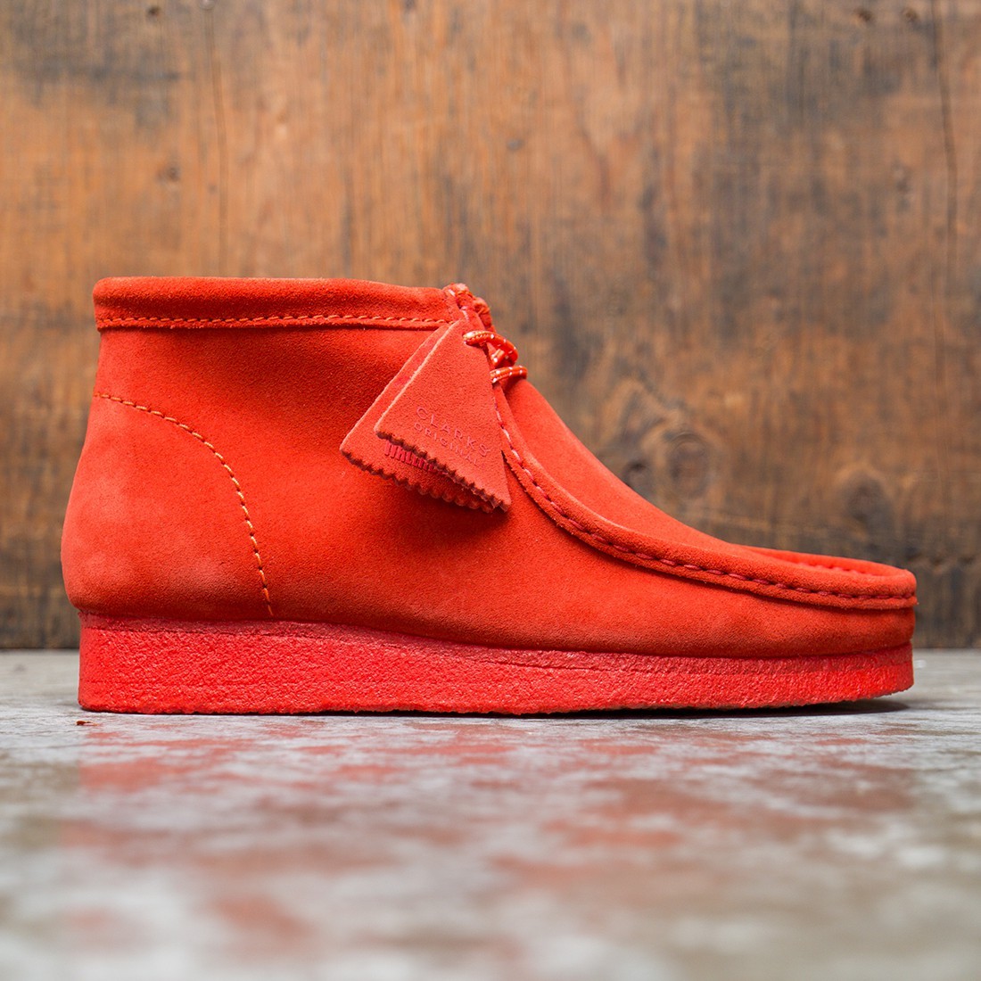 red clarks wallabees