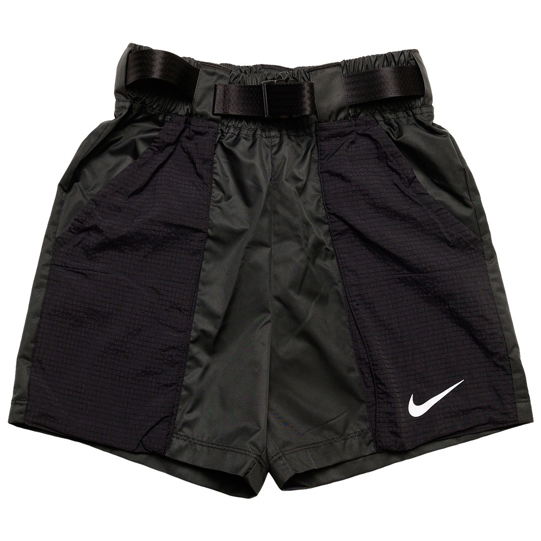 nike women sportswear swoosh woven shorts black white