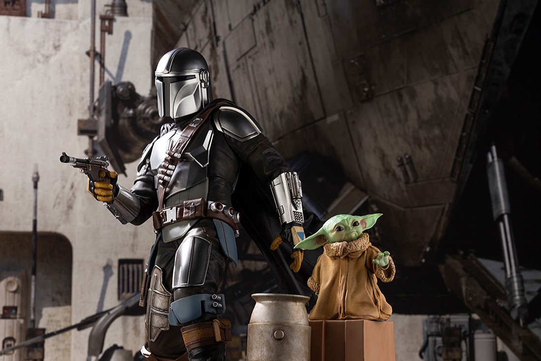 the mandalorian statue by kotobukiya