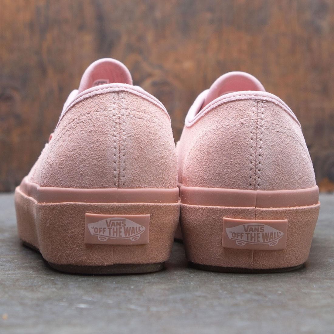vans pink authentic platform suede sneakers