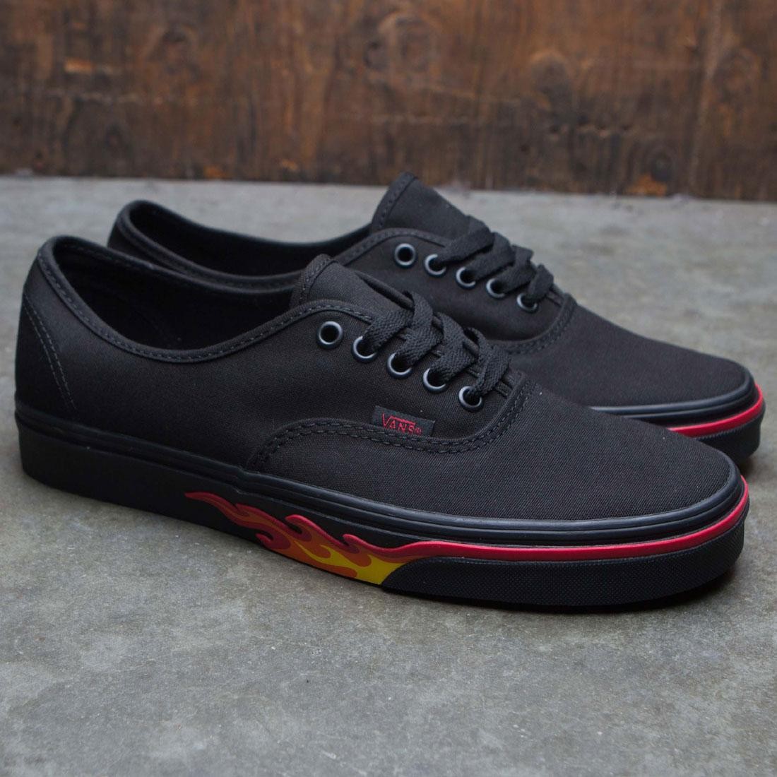 all black vans with flames