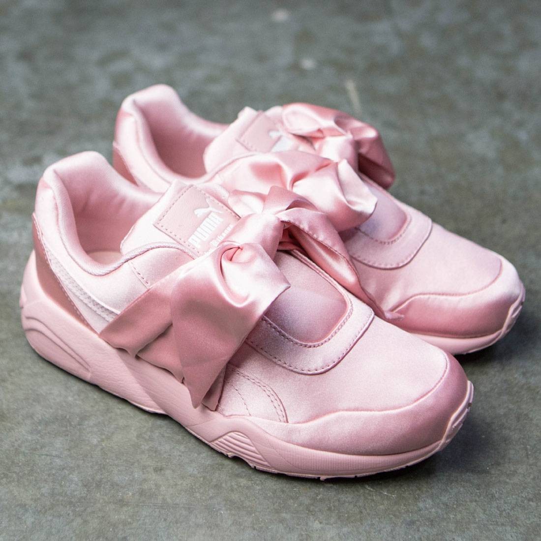 puma pink sneakers with bow