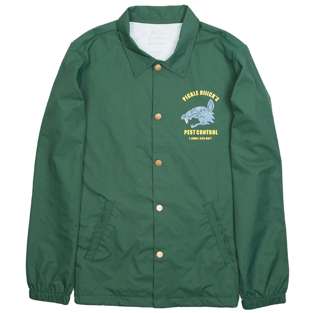 BAIT x Rick And Morty Men Pickle Rick Coaches Jacket green forest