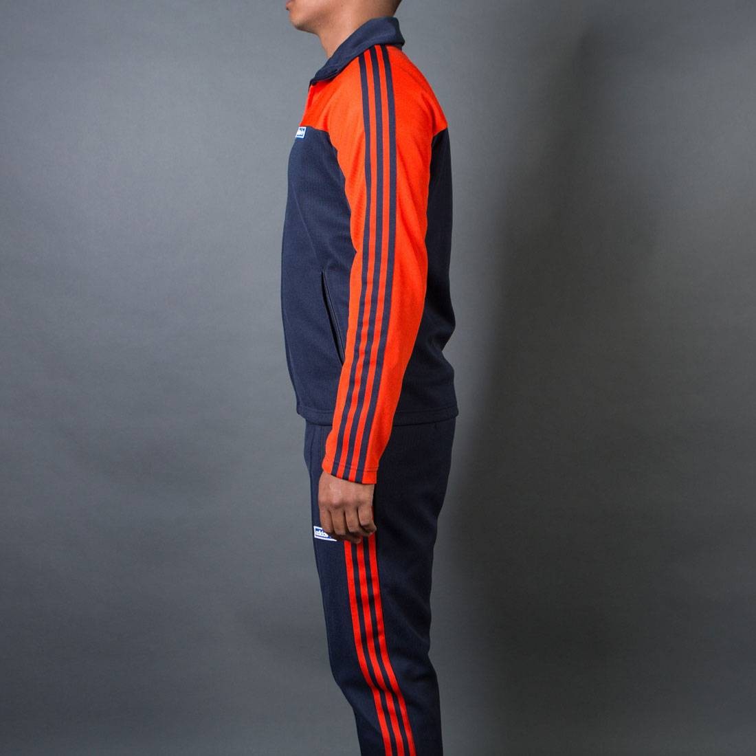 navy and red adidas tracksuit