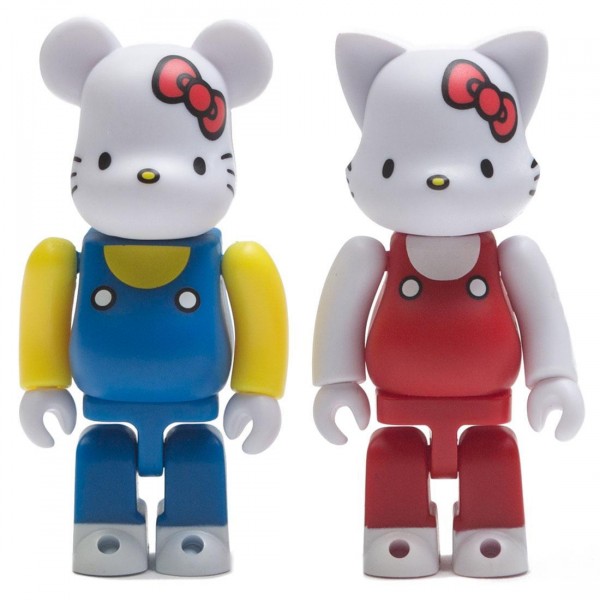 Medicom Hello Kitty 100% Bearbrick And Nyabrick Figure 2 Pack Set (white)