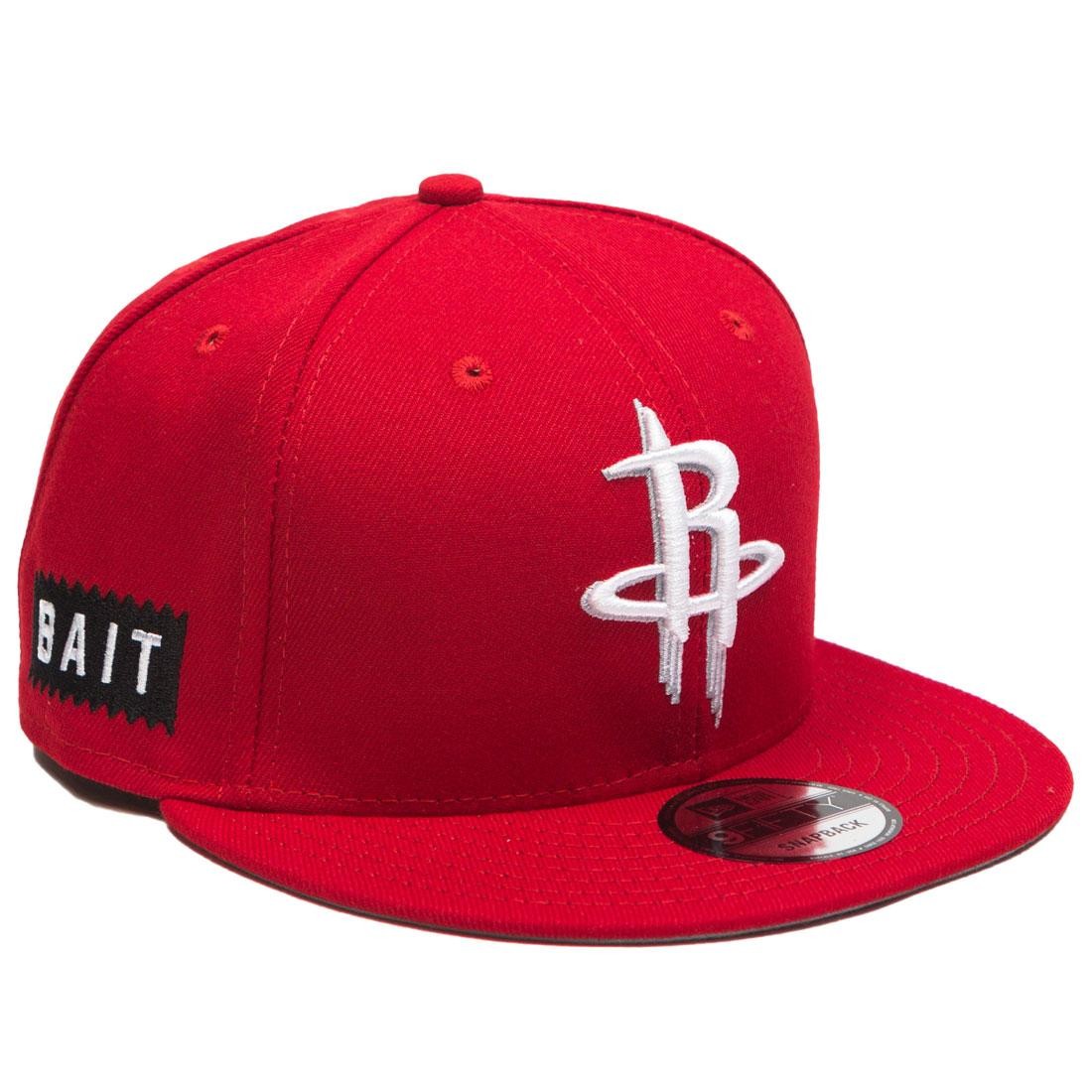 BAIT x NBA X New Era 9Fifty Houston Rockets Scarlet Snapback Cap (red)