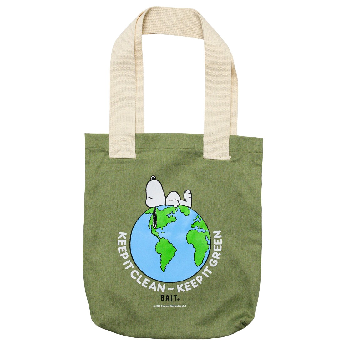 BAIT x Snoopy Our World Tote Bag (green / heather)