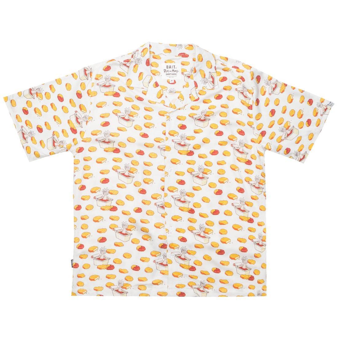 BAIT x Rick And Morty Men Chicken Nugget Hawaiian Button Up (white / nuggets)