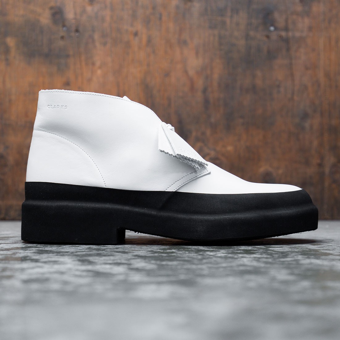 white clarks boots