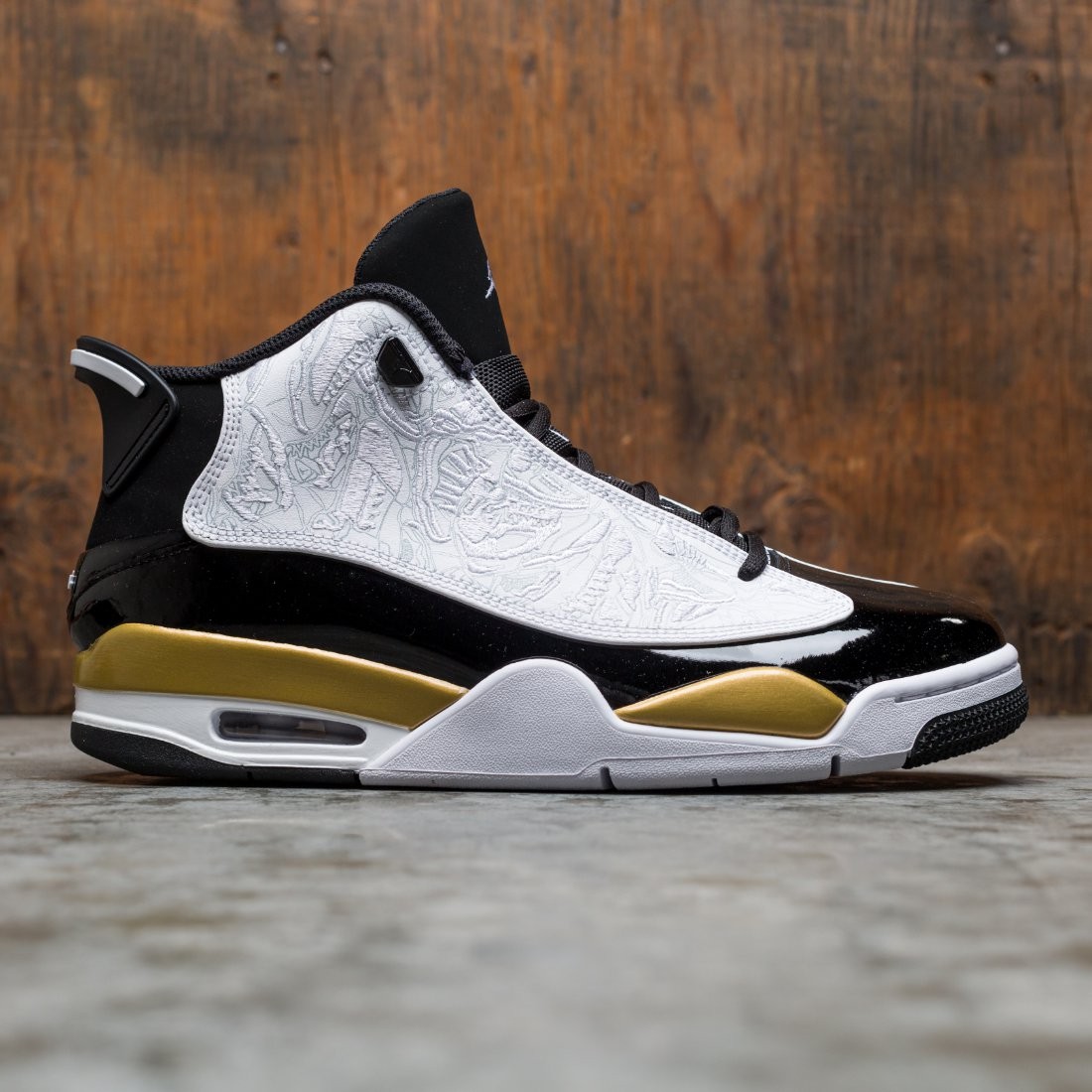 jordans black and white and gold