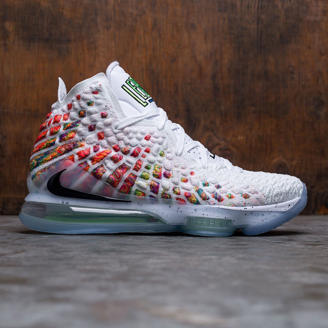 lebron 17 multicolor white