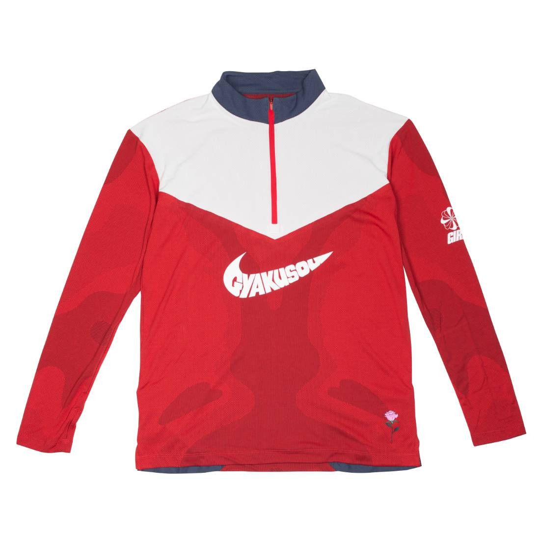 red and blue nike shirt