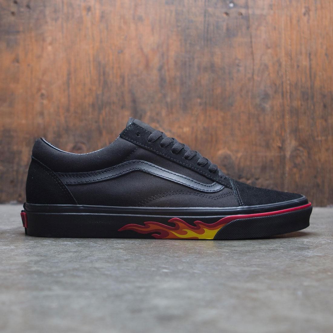 black vans with flame