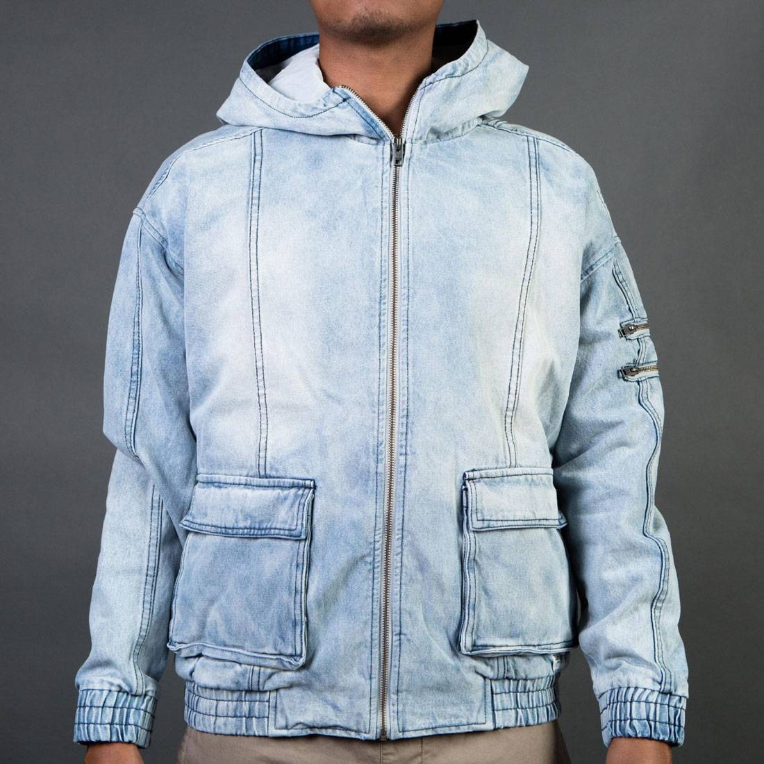 blue jean hooded jacket