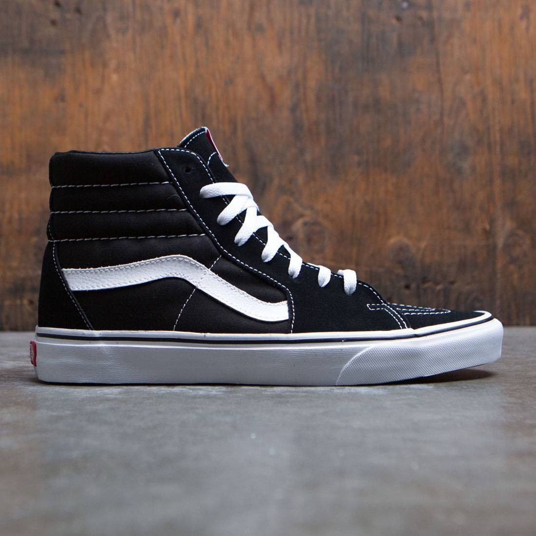 mens black and white high top vans