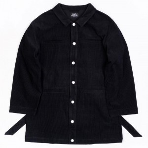 BAIT Unisex Corduroy Longline Jacket (black)