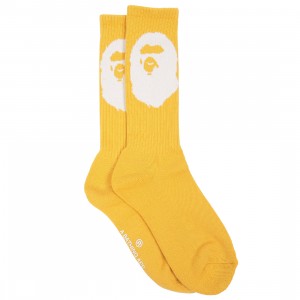 A Bathing Ape Men Big Ape Head Socks (yellow)