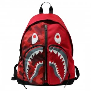 A Bathing Ape Color Camo Shark Day Pack (red)