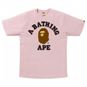 A Bathing Ape Men College Tee (pink)