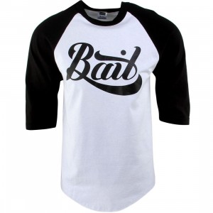 BAIT Script Logo Raglan Tee (white / black / black)
