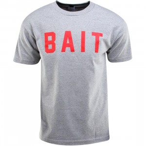 BAIT Logo Tee (gray / heather gray / red)