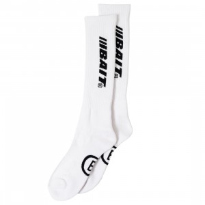 BAIT Men Crew Socks - Made in Korea (white)
