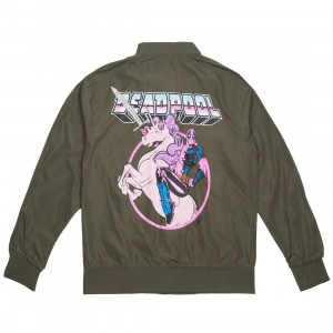 BAIT x Marvel Men Deadpool Unicorn Lightweight Jacket (green / army)