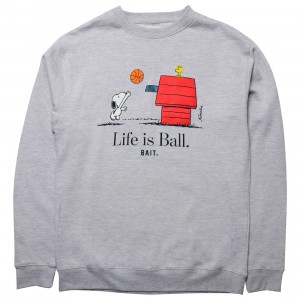 BAIT x Snoopy Men Life Ball Crewneck Sweater (gray / heather)
