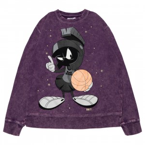 BAIT x Space Jam A New Legacy Men Marvin Legacy Crewneck Sweater (purple / washed)