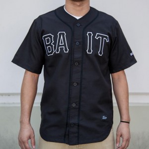 BAIT Men Sluggers Baseball Jersey (black / black / white)