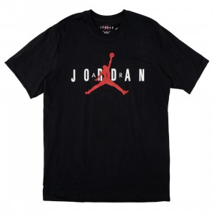 Jordan Men Air Wordmark Tee (black / white / gym red)