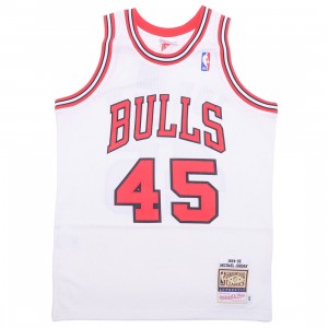Mitchell And Ness x NBA Men Chicago Bulls Michael Jordan Jersey - White 94 (white)