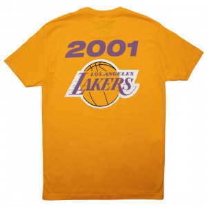 Mitchell And Ness Men NBA Los Angeles Lakers Finals 2001 Tee (yellow)