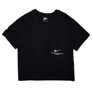 Nike Women Sportswear Swoosh Tee (black / white)