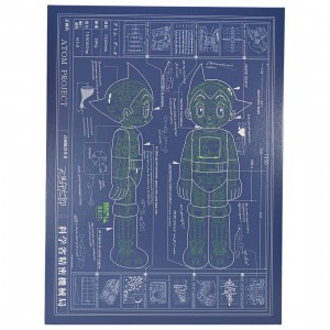 BAIT x Astro Boy Blueprint 24 x 32 Inch Canvas Print (blue / green)