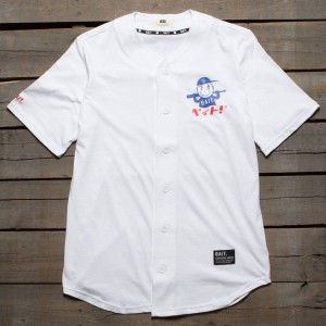 BAIT Men Nippon Logo Baseball Jersey Shirt (white)