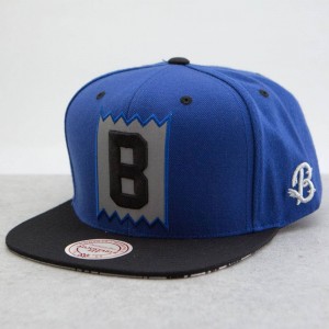 BAIT x Mitchell And Ness B Box Logo Snapback Cap - 3M (blue / black)