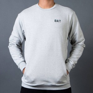 BAIT Men French Terry Crewneck Sweater - Made In LA (gray / heather)