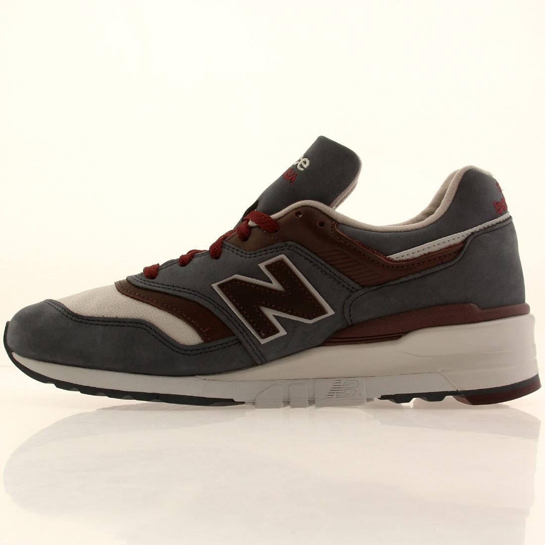 New Balance Men M997DGM - Made In USA - Horween Leather (gray / maroon)