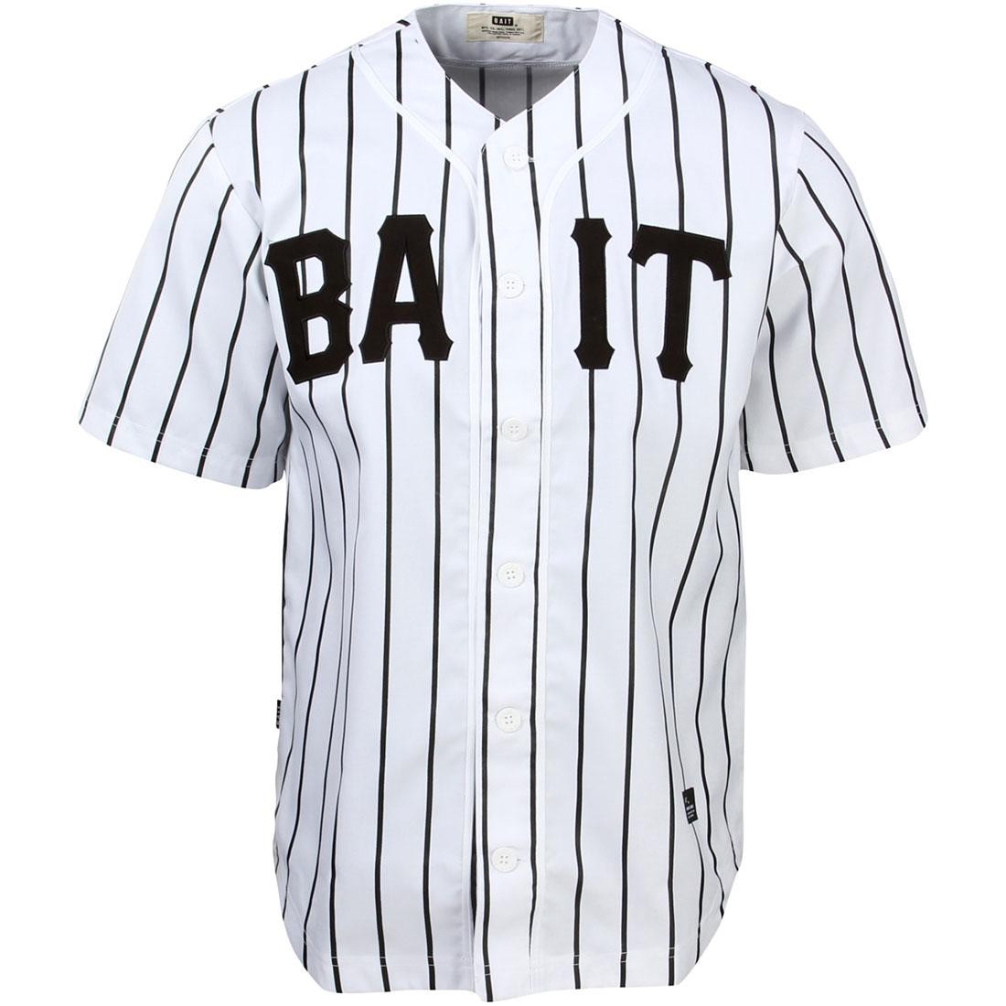 BAIT Men Sluggers Baseball Jersey - Pinstripe white black pinstripe