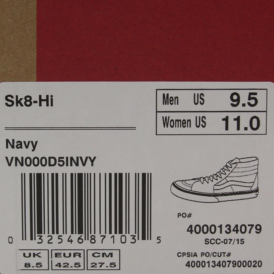 Vans sk8 hi size cheap 15