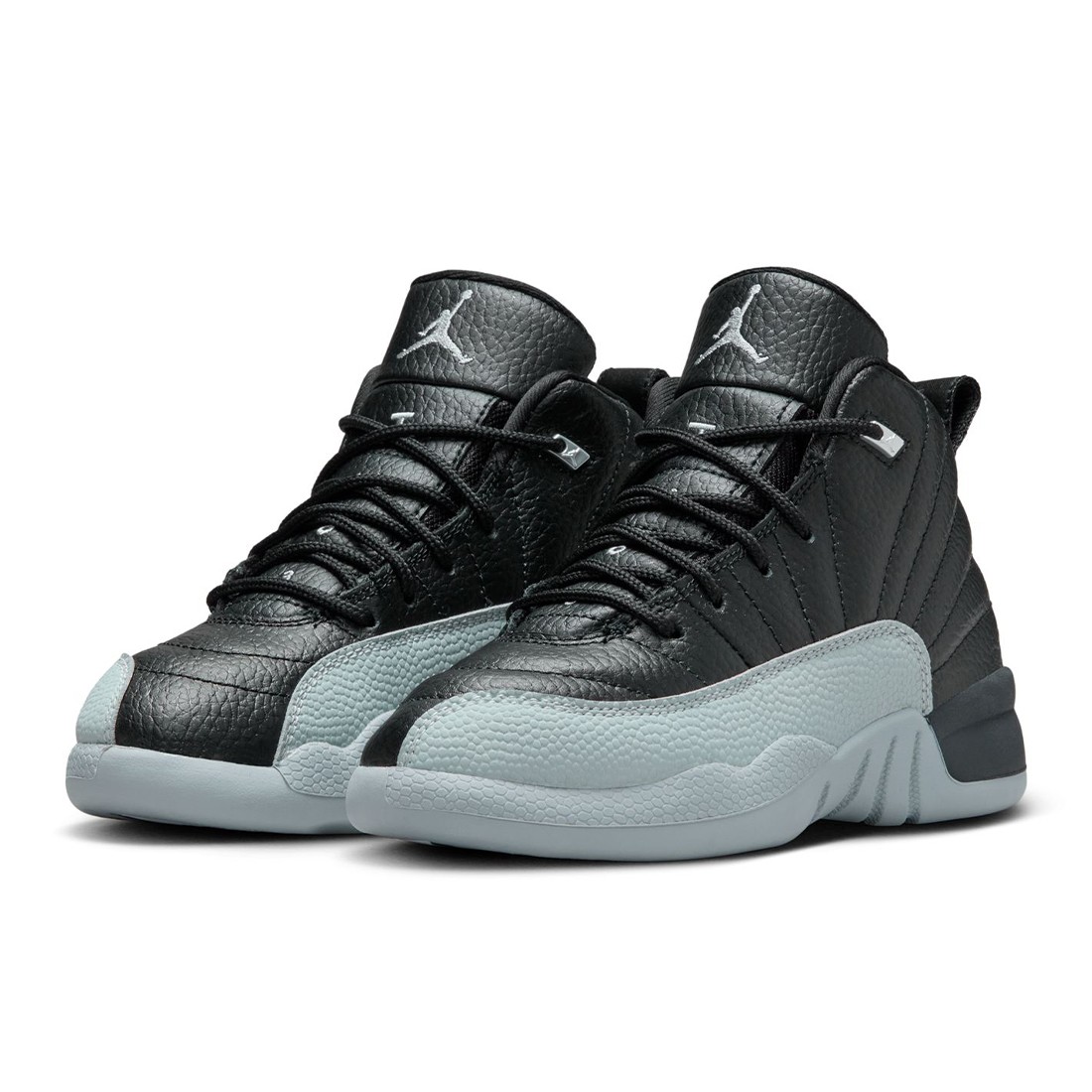 jordan little kids jordan 12 retro black wolf grey white