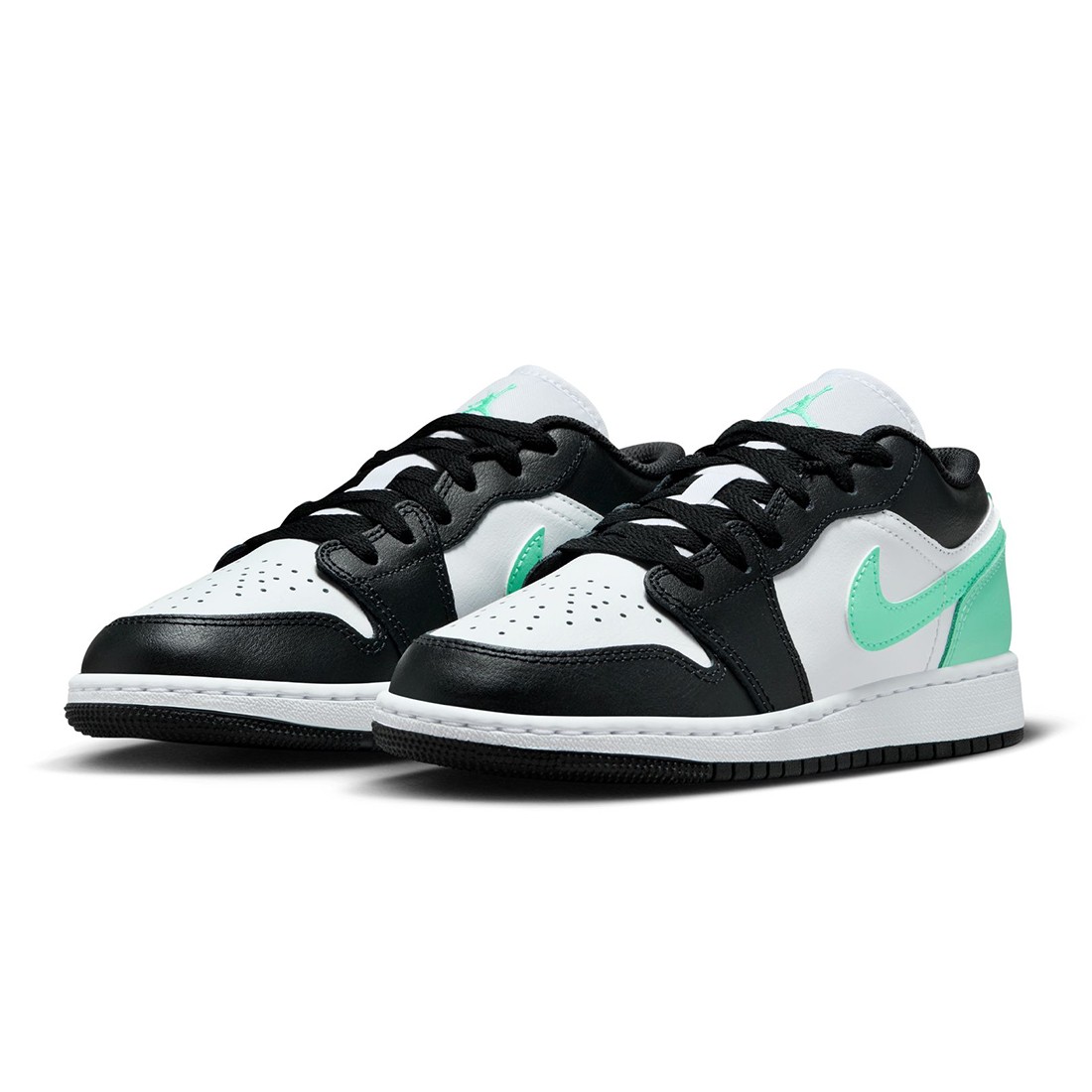 Air Jordan 1 Low Big Kids white black green glow