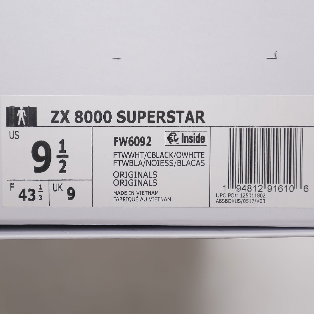 Adidas Men ZX 8000 Superstar white core black off white