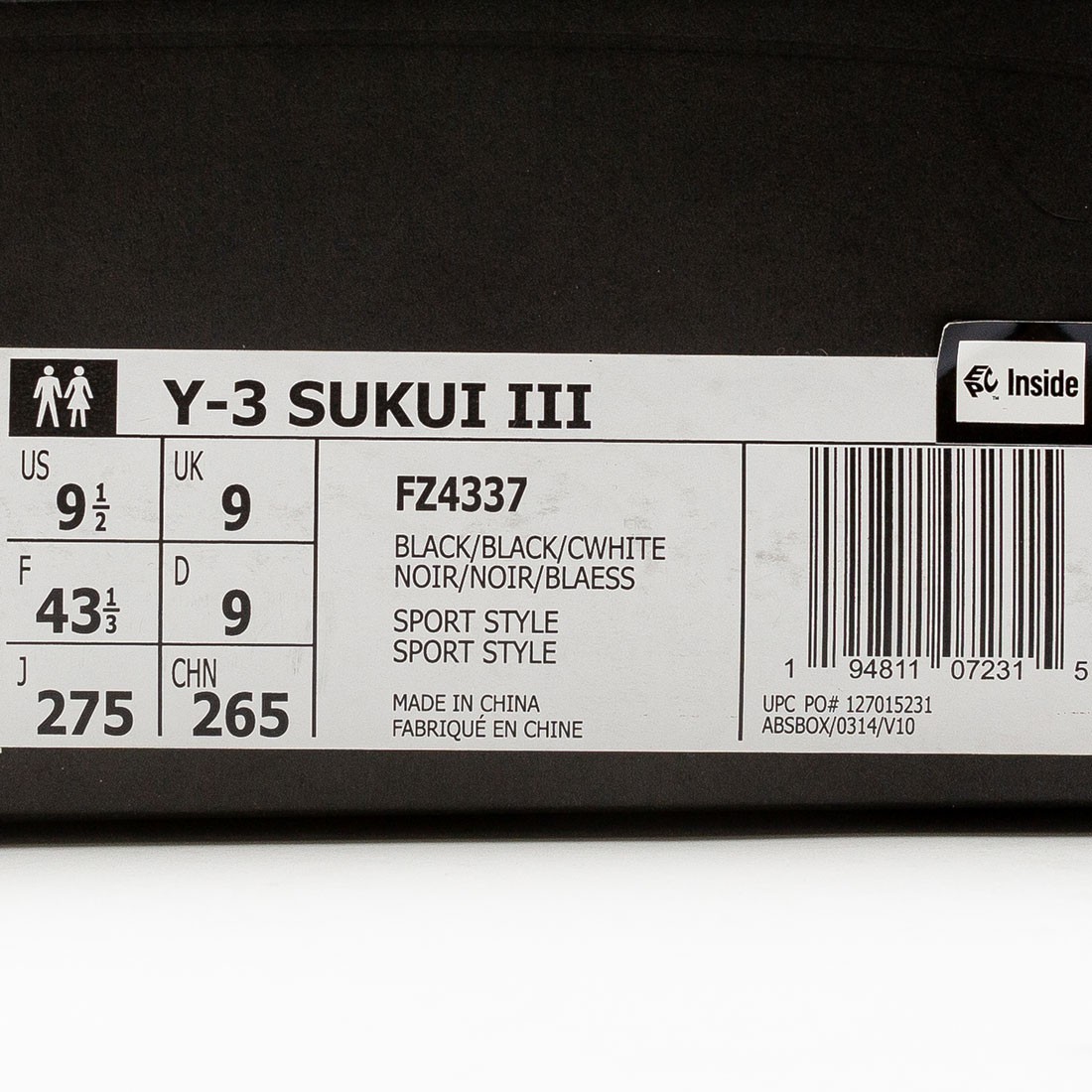 Adidas Y-3 Men Sukui III black core whit