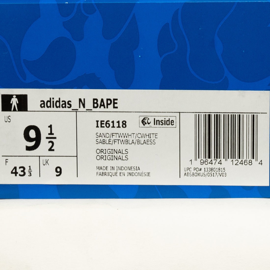 Adidas shoe box label top
